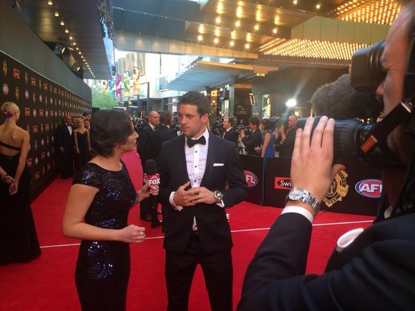 “<a href="/PAFC/">Port Adelaide FC</a>: Skipper <a href="/travisboak10/">Travis Boak</a> speaking to <a href="/FOXFOOTY/">Fox Footy</a> on the red carpet wearing <a href="/BRIGGINS_/">B R I G G I N S</a>  #Brownlow ”