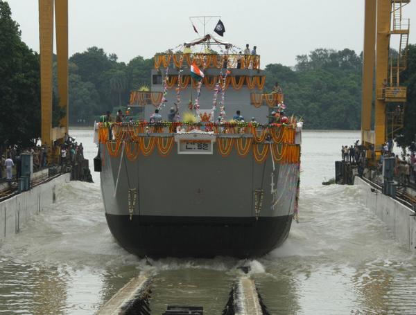 writetake's tweet photo. 2nd series of 8 #LandingCraftUtility #LCU Mark-IV ships built Navy #GRSE was launched today. http://t.co/0ree0zVTW4