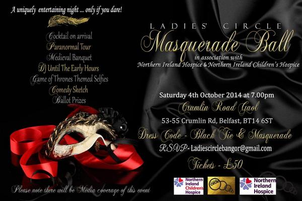 LCBangor's tweet photo. Attend our Masquerade Ball, help raise money @NIHospice &amp; NIChildrens Hospice or donate here http://t.co/DdNVtfY7fI http://t.co/M53THsmFDl