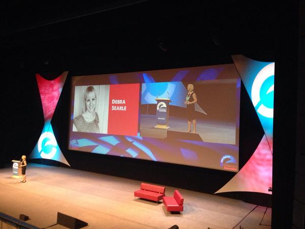 SarahGagin's tweet image. #ENCO2014 Debra Searle now on stage :)
