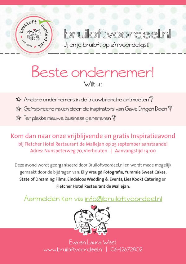Het programma belooft nieuwe business, de partners leveren mooie bijdragen, de locatie is top! Komt allen!