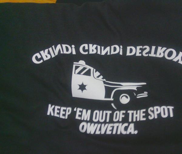 Plastisol screenprint proofing for owlvetica bandung. well printed on fine cotton bamboo fabric.