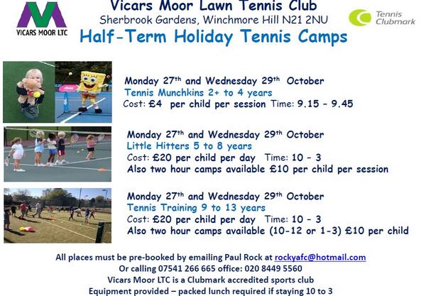 rocky1afc's tweet photo. Half Term Holiday Camps at www.vicarsmoorltc @VicarsMoorLTC @n21onlinecom  call Paul on 07541 266 665 to book http://t.co/wzS4ImH94Z