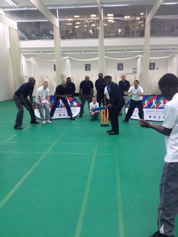 LordsTaverners's tweet photo. Here is Sir Viv getting ready to receive a few balls! Safe to say it's a star studded field in place http://t.co/auDGuLLINu