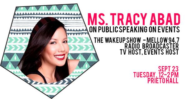 officialACRadio's tweet photo. Tomorrow's a day with alumni Ms Tracy Abad! Join us at Prieto Hall. See you all! :) #RAW1 http://t.co/fbklIBFPqx
