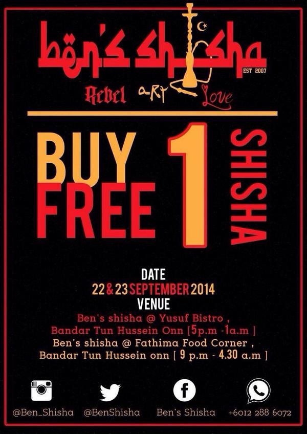 yanRzm's tweet photo. dah macam jual apa dah @BenShisha ni.jual shisha satu free satu!gile ke apa? #BenShisha #FreeShisha ! http://t.co/hq8dsUKahf