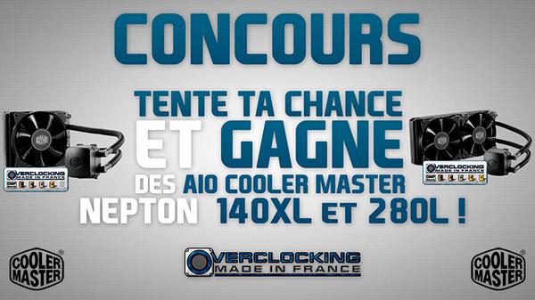 #Concours pour tenter de gagner un Nepton 140XL et un Nepton 280L de Cooler Master France !  bit.ly/XLYMLw