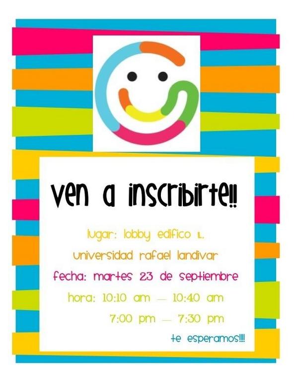 Los de la URL que quieren inscribirse, los esperamos mañana en el receso :) #GuateSonrie #YoSonrio #SonriePorGuate