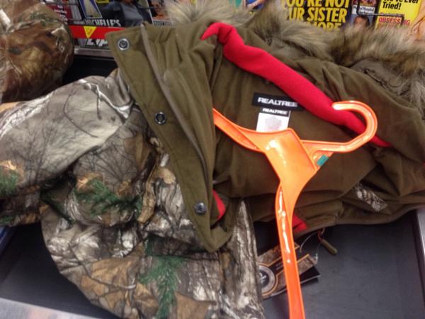 #RealTree #CamoCoat comes with #FlashOrangeCoatHanger #WootWoot