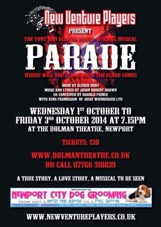 Don't miss New Venture Players performing PARADE Oct1st -3rd 2014