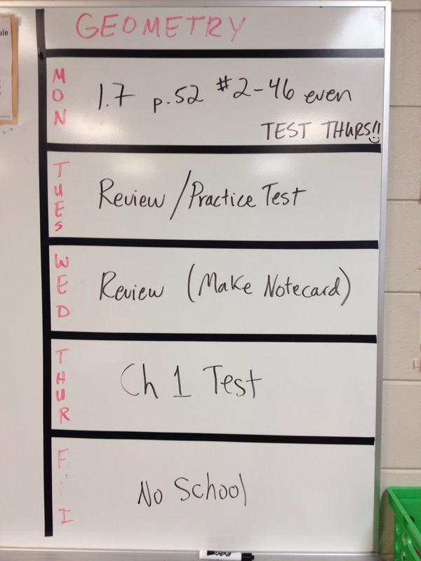 EVHSmath's tweet image. Week at a glance... #testThursday