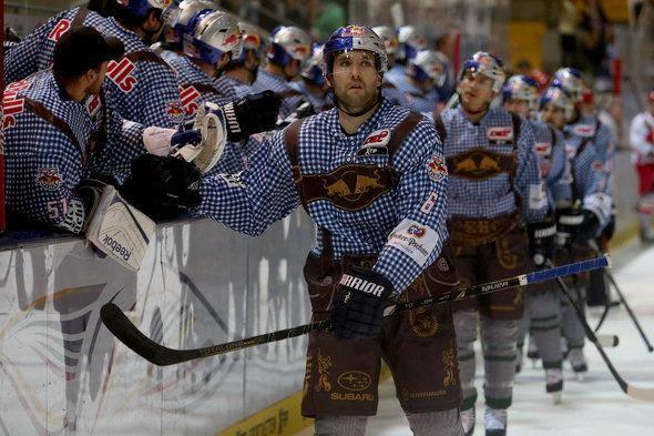 ZGBearsFan's tweet photo. EHC Red Bull München #Oktoberfest jerseys ... Guess they count on everyone being totally wasted overthere http://t.co/VO4EcijY2b