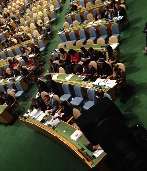 UN's tweet photo. Behind-the-scenes photos from 1st-ever World Conference on Indigenous Peoples http://t.co/adsWTtd3Bs #WCIP2014 http://t.co/7xLADx9eDs