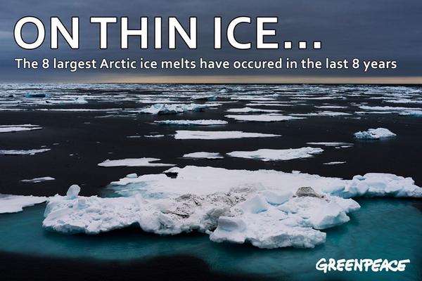 JUST IN: #Arctic sea ice has reached one of its lowest points on record. Act now for climate: grnpc.org/SaveTheArctic