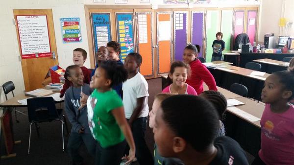pmmullin's tweet photo. Mrs.Mullin's 3rd and 4th graders taking a Go Noodle brain break!  @SHESWildcats http://t.co/EAxVrJ4FRx
