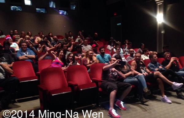 MingNa's tweet photo. Our amazing #AgentsofSHIELD cast &amp; crew are screening our season 2 episode!! So siked! Airs tomorrow 9pm on #ABC 9/23 http://t.co/7Md0qfXcsQ