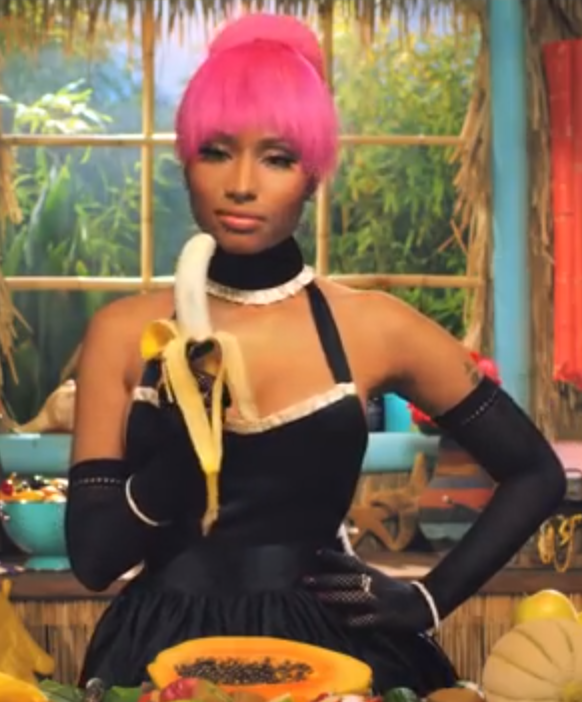 WMBananas's tweet photo. huge shout out to @NICKIMINAJ for throwing us some love in her "#Anaconda" video #bananas http://t.co/ELTvPeZgJI