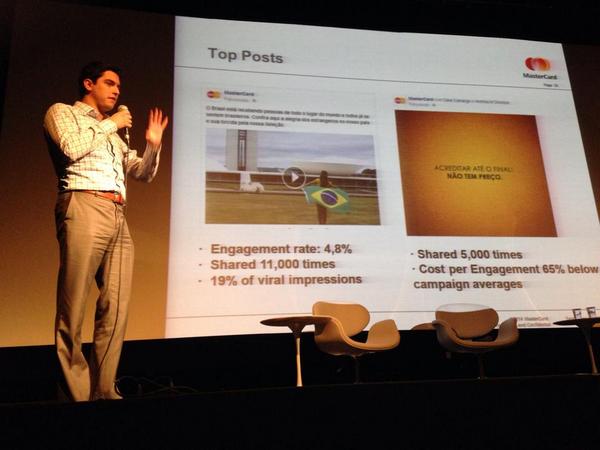MastercardInfo's tweet photo. "O engajamento quadruplicou agora que os perfis de #MasterCard estão mais humanos". @kobigulersen #SMWSP http://t.co/igluU2t2gq