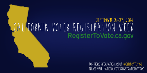 ACVOTE's tweet photo. Celebrate National Voter Registration Week! Register to vote for #Nov42014. #CelebrateNVRD http://t.co/dbi5EvkRRa http://t.co/di5fvNYpPl