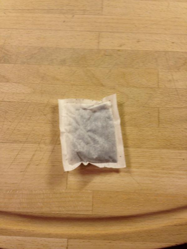 Please be a normal tea bag, found it in the back of the press, can't face going to the shop #tea #cupoftea