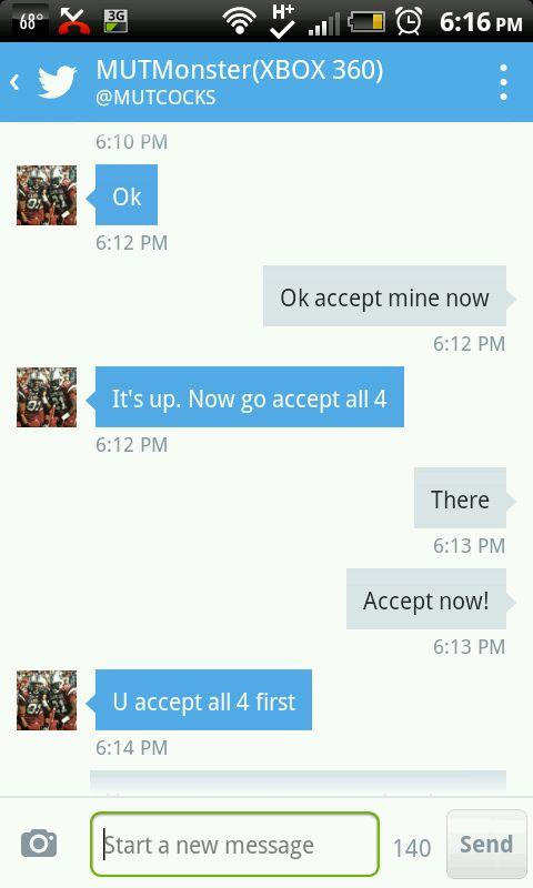 yourfatenotmine's tweet image. @MutPolice2 report @MADDENMAN12345  and @MUTCOCKS  for scamming me