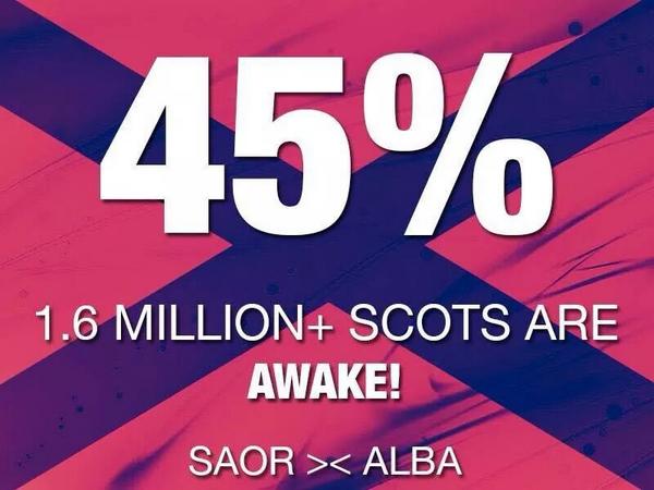 cal_ann's tweet photo. The awakening of Scotland.  Slumber no more #YesVote #YesScotland #YesAlliance #the45plus #indyref http://t.co/4V341waRiu