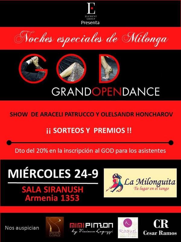 ElementGroupARG's tweet image. Miercoles de Milonga. Sorteos de Zapatos de Tango e inscripciones para el GOD 2014!
Te esperamos!