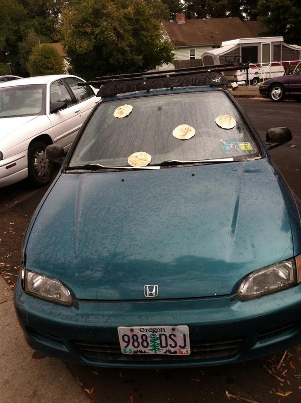 kleokas's tweet photo. Okay which one of you tortillaed my car #yagotmegood http://t.co/J44g6B4oCL