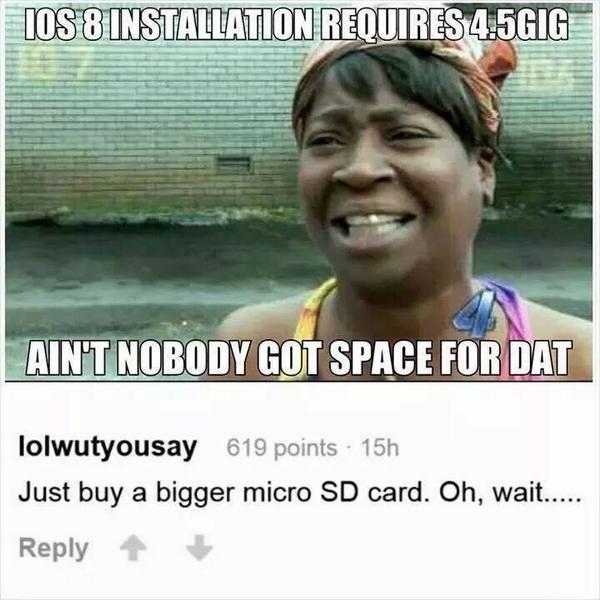 cyberaga's tweet photo. This is one of the funniest things I've seen in a while! It's sad but so true! #ios8 #installProblems haha http://t.co/4KXNj81rS6
