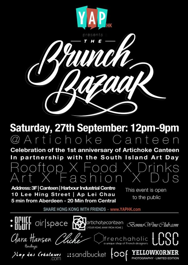YapHongKong's tweet photo. @YapHongKong presents The Brunch Bazaar w/ @frenchaholichk, @sndbkt, Shop des Createurs &amp; 8CUFF #YapHK #Fashion http://t.co/qZgsJiNyeY