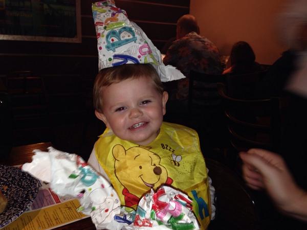 Tree823David's tweet image. Ben helping me open my presents. :-)