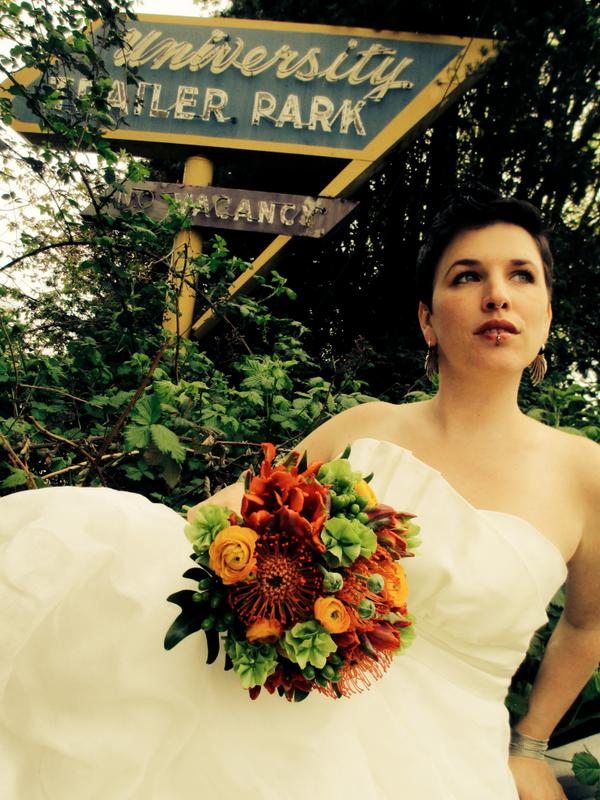 Seattle photoshoot with #stunningEmmy - Bridal bouquet with loads of texture! #localseattleflorist #bloombytara