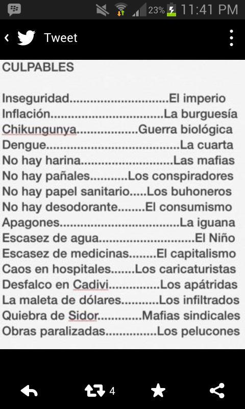 Fulg01's tweet photo. EN HONOR AL SEMPITERNO "YO NO FUI" DEL REGIMEN-----  http://t.co/IrslKTrhSu