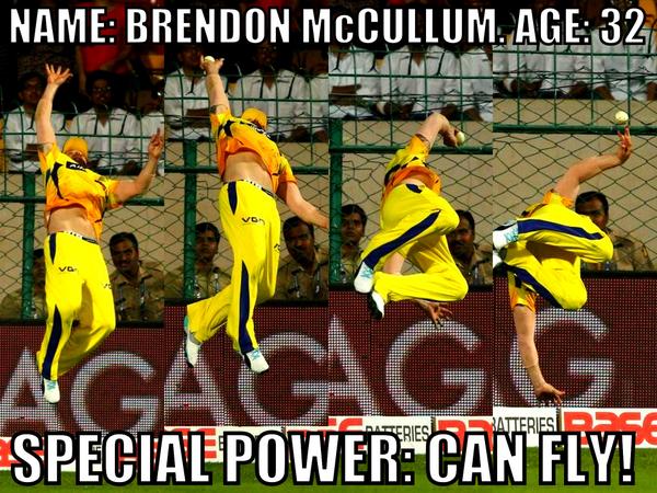 its_TANVI's tweet photo. "@Sportskeeda: @ChennaiIPL don't play fair. They sometimes bring superhumans to the field too! #CSKvsDOL #McCullum http://t.co/FEfnqItci3"