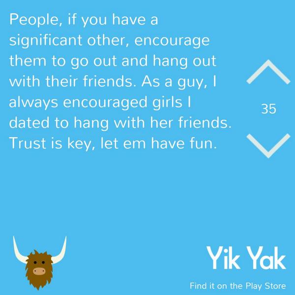 RomanticWizILSt's tweet photo. Let em have fun and trust them. They will appreciate your trust and love you for it. #TrustIsKey http://t.co/WCdhdcX2aS