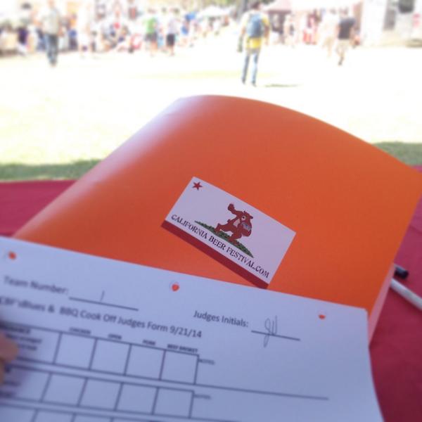 evrybodyshungry's tweet photo. It's #HungerAction month. An #orange judge's binder seemed appropriate @CaliforniaBeerF Brews, Blues &amp; #BBQ. http://t.co/CG003scLbK