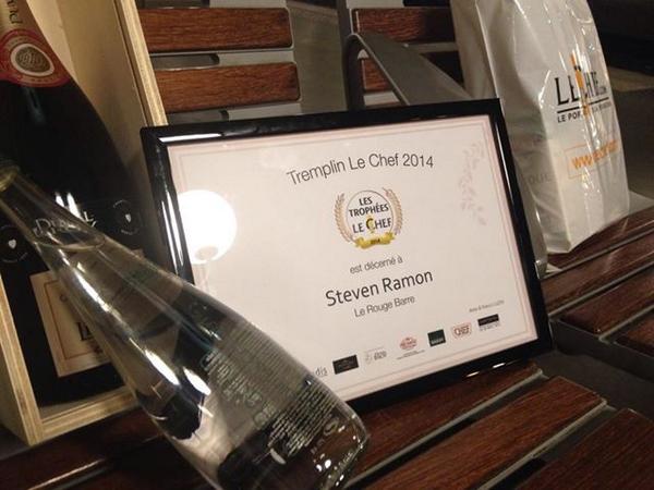 L'équipe du Rouge Barre est très fière de vous annoncer la nouvelle récompense reçue ce soir Tremplin Le Chef 2014