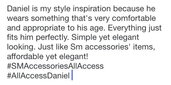 _abbytan's tweet photo. @SMAccessories #SMAccessoriesAllAccess #AllAccessDaniel http://t.co/kh9DGIaEBU