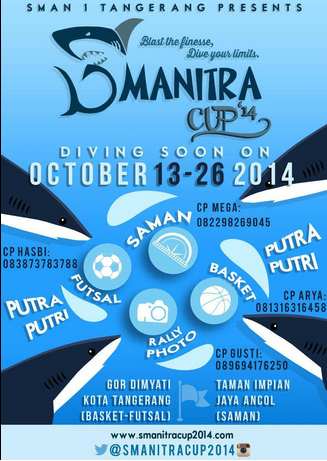HaiMagazine's tweet photo. Yuk pada ikutan kompetisi–kompetisi di SMANITRA CUP 2014! "Blast The Finnese, Dive Your Limits" @SmanitraCup2014 http://t.co/KjUcoLFFK9