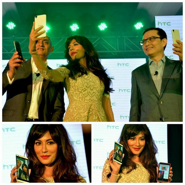 HTC_IN's tweet photo. On-stage selfie at the #HTCevent with HTC Desire 820. @IChitrangda http://t.co/7JcHUe0J8g