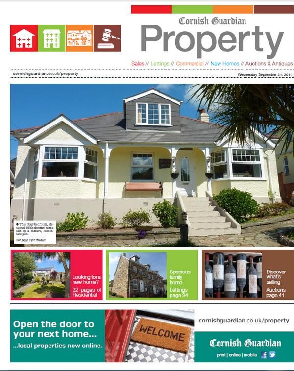PropertyCDM's tweet photo. #cornishguardian property section buying,selling or renting get your 44 page guide out tomorrow. http://t.co/wj7rRhtjkk