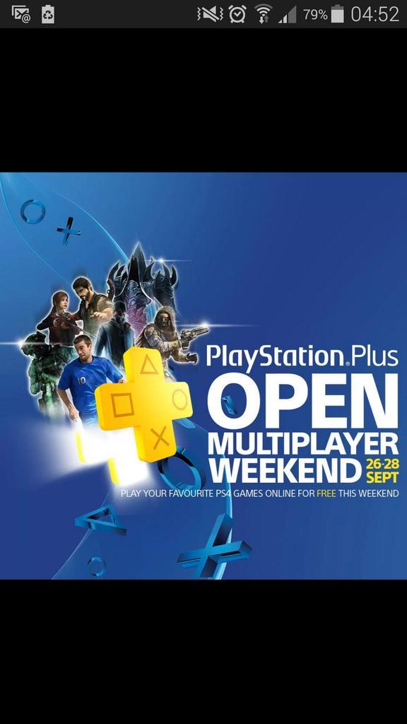 GameOverdoseCom's tweet photo. #playstation plus open multiplayer free this weekend! Play your favourite PS4 games online free. #gameoverdosecom http://t.co/kIlFsT1Kg1