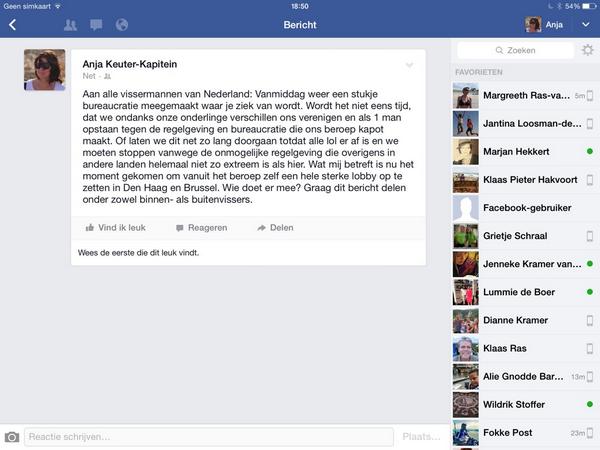 Aan alle binnen- en buitenvissers van Nederland: