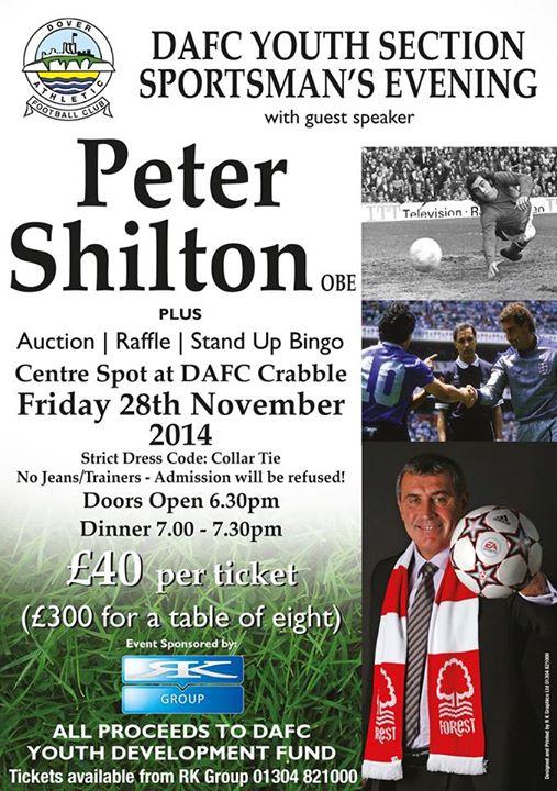 DAFCYouthTeams's tweet photo. Remember to get your tickets for our Sportsman's Evening from @RK_Group, Honeywood Road, Whitfield! #peter #shilton http://t.co/O1LRRL1z7M