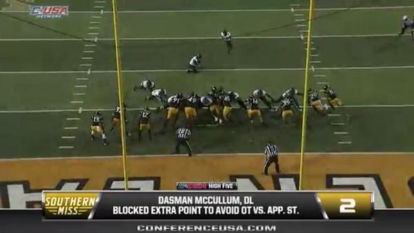 USMVoice's tweet photo. Watch 🎥VIDEO 👉CUSA Top 5 Plays - highlights @SouthernMissFB BLOCK THAT KICK! http://t.co/xXxdHvioeF http://t.co/B7CnOeLnVZ