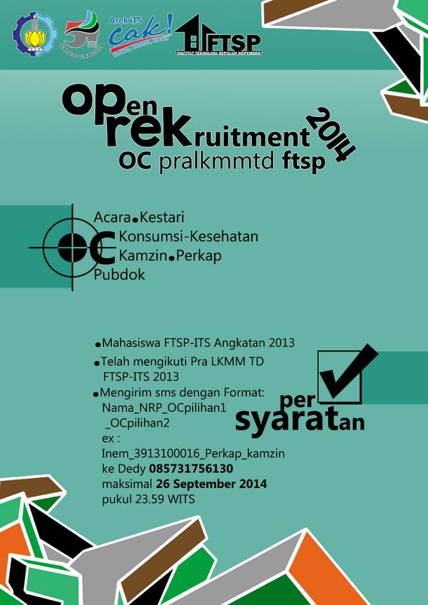 Kabar gembira untuk kita semua! Oprec OC LKMM PraTD FTSP ITS sudah dibuka! @hmsITS <a href="/HMDS_ITS/">HMDS ITS</a> <a href="/HIMASTHAPATI/">ARSITEKTUR ITS</a> <a href="/hmtl_its/">HMTL ITS</a>