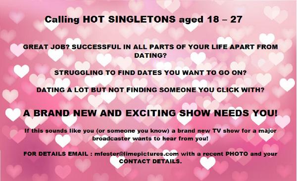 <a href="/GeorgeCasting/">George TV</a> pls RT CALLING HOT SINGLETONS (18 - 27) NEW &amp; EXCITING TV SHOW NEEDS YOU!  E: Mfester@limepictures.com