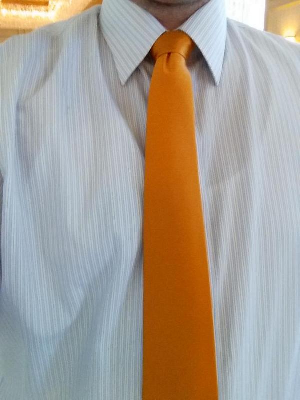 B_Nevets's tweet photo. Day 2: Rockin' the Orange Tie #style #IS20G #wikimotive #orangetie @dealersynergy @seanvbradley @JoeCala1 http://t.co/vcXdUqSZDj