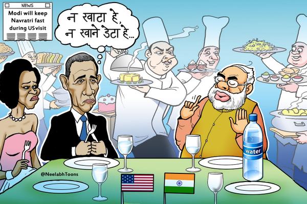 NeelabhToons's tweet image. Obama speaks Hindi #ModiInUS #ModiMeetsAmerica #Modi