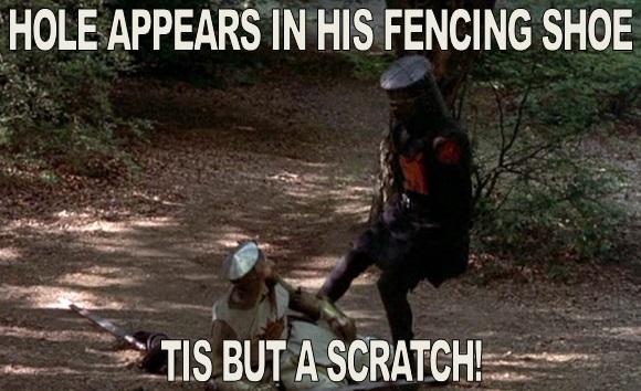 gethcleddyfa's tweet photo. Holes start appearing in your fencing shoes. #fencerprobs http://t.co/rWNOjCAd7J
